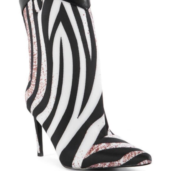 AZALEA WANG " ZEBRA INTENTIONS " MULTI WESTERN TOPLINE ZEBRA BOOT ( BRAND NEW !! - Picture 1 of 7